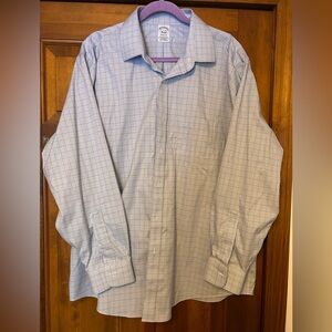 Brooks Brothers Light Blue Tattersall Plaid Button Down Shirt